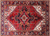 Red 6' 6" X 9' 4" Vintage Persian Heriz Serapi Hand Knotted Wool Rug - Q25214