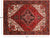 Red 6' 6" X 9' 1" Vintage Persian Heriz Serapi Handmade Wool Rug - Q25224