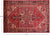 Red 6' 10" X 9' 11" Vintage Persian Heriz Serapi Hand Knotted Wool Rug - Q25225