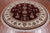 Red 8' Round Persian Tabriz Handmade Wool & Silk Rug - Q25230