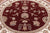 Red 8' Round Persian Tabriz Handmade Wool & Silk Rug - Q25230