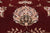 Red 8' Round Persian Tabriz Handmade Wool & Silk Rug - Q25230