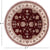 Red 8' Round Persian Tabriz Handmade Wool & Silk Rug - Q25230