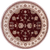 Red 8' Round Persian Tabriz Handmade Wool & Silk Rug - Q25230