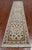 Ivory 2' 4" X 12' 0" Persian Tabriz Handmade Wool & Silk Runner Rug - Q25232