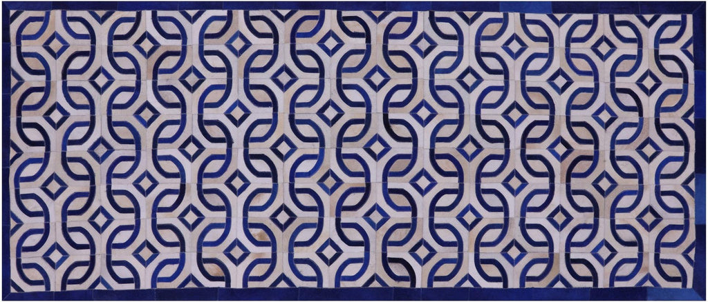 Cowhide Hand Stitched Patchwork Runner Rug - Manhattan Rugs