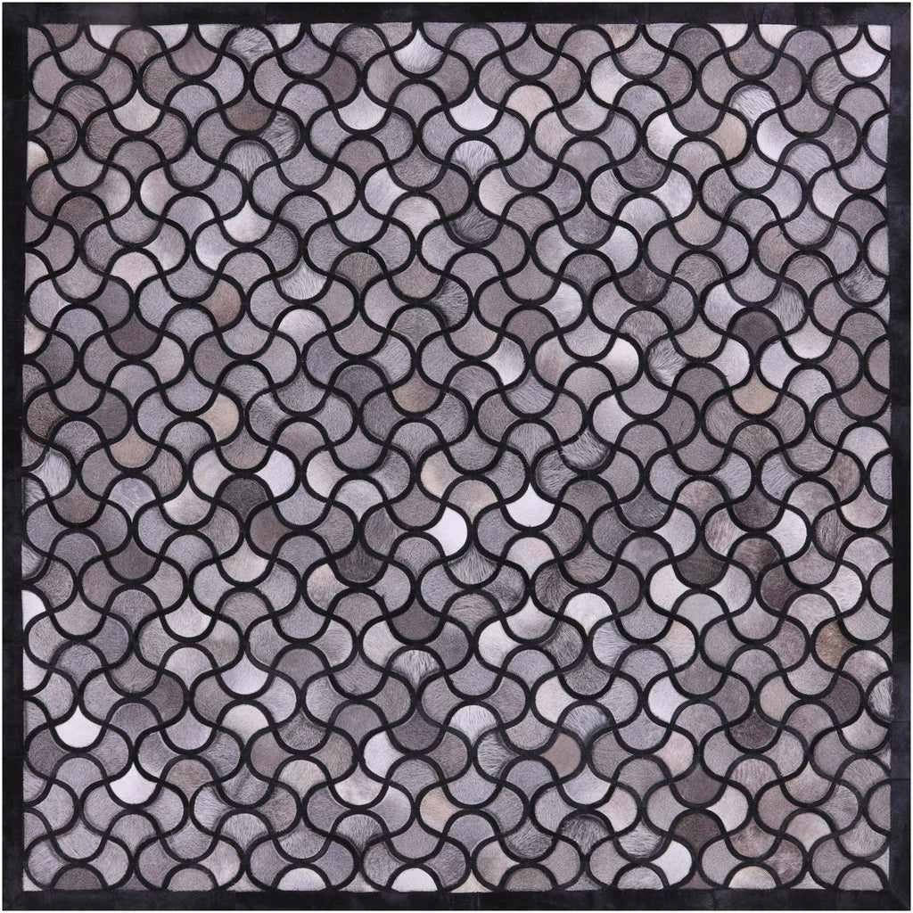 Square Hand Stitched Natural Cowhide Rug - Manhattan Rugs