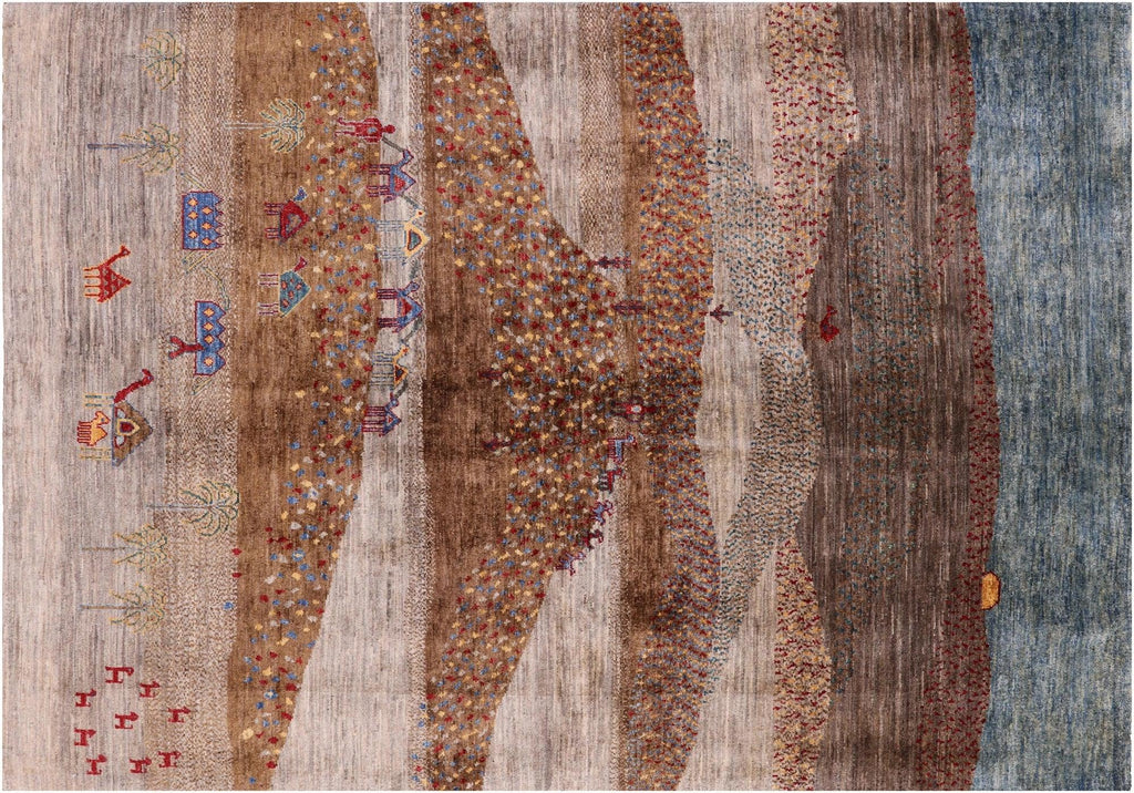 Tribal Persian Gabbeh Hand Knotted Wool Rug - Manhattan Rugs