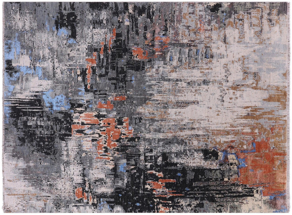 Contemporary Hand Knotted Wool & Silk Rug - Manhattan Rugs