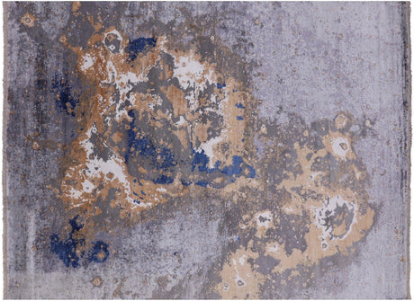 Wool & Silk Abstract Hand-Knotted Rug - Manhattan Rugs