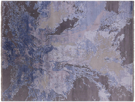 Abstract Wool & Silk Hand Knotted Rug - Manhattan Rugs