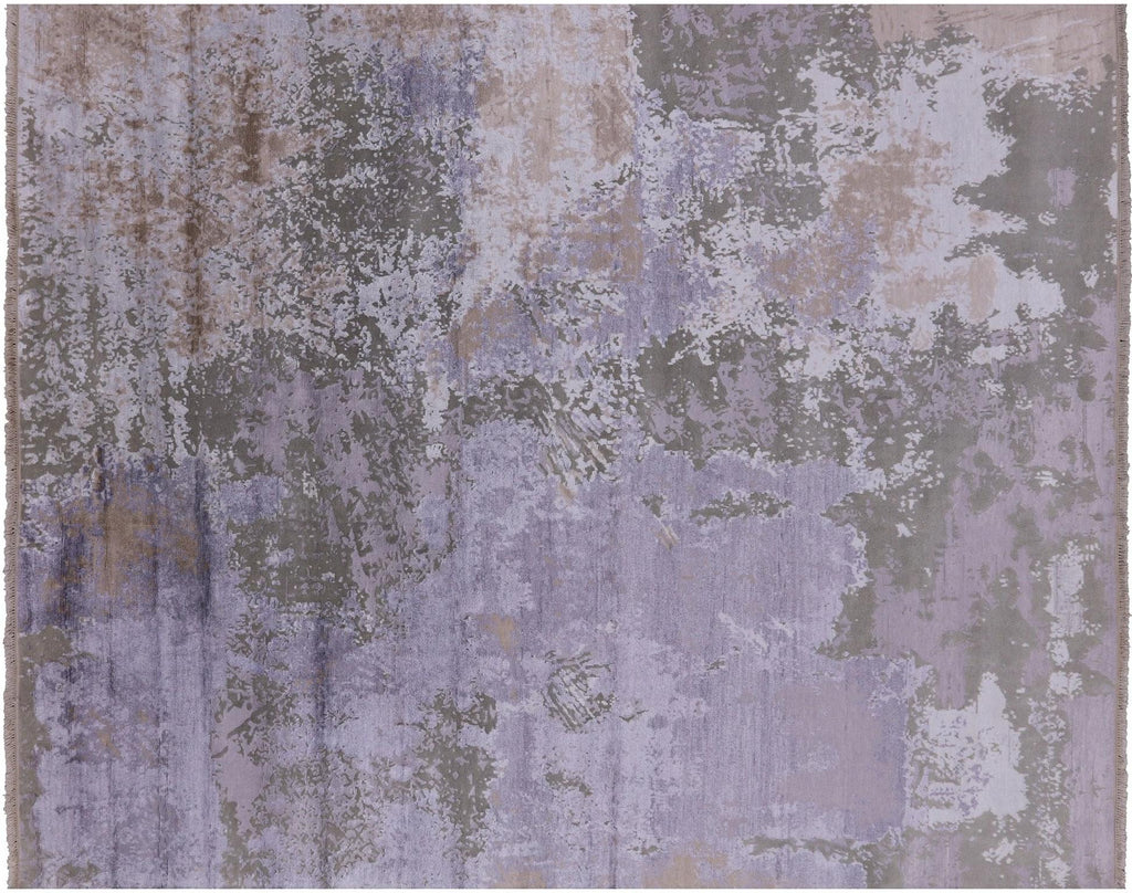 Abstract Wool & Silk Hand-Knotted Area Rug - Manhattan Rugs