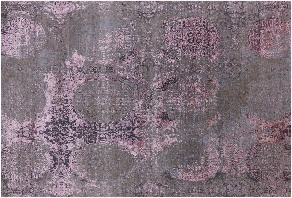 Hand-Knotted Abstract Wool & Silk Area Rug - Manhattan Rugs