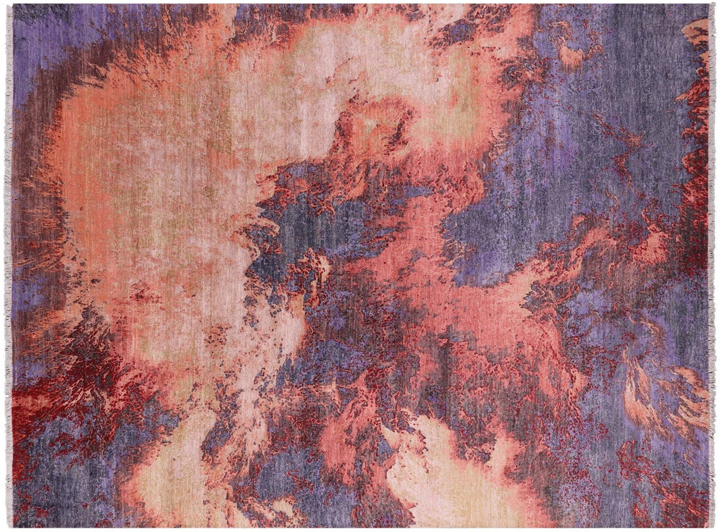 Contemporary Hand Knotted Wool & Silk Area Rug - Manhattan Rugs