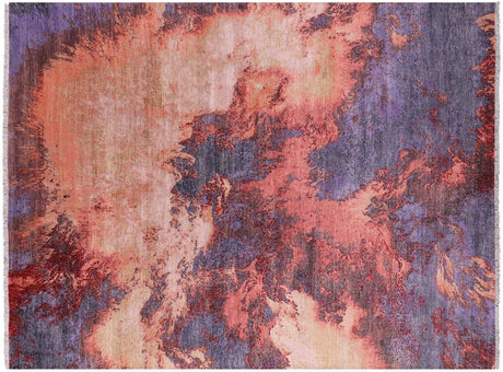 Contemporary Hand Knotted Wool & Silk Area Rug - Manhattan Rugs