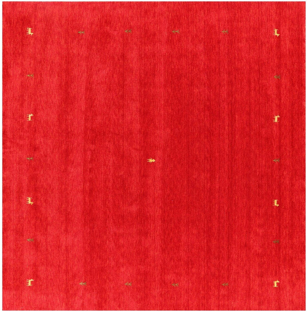 Square Hand-Knotted Persian Gabbeh Wool Rug - Manhattan Rugs