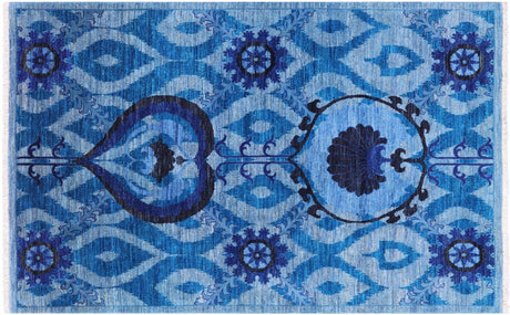Blue William Morris Hand Knotted Rug - Manhattan Rugs