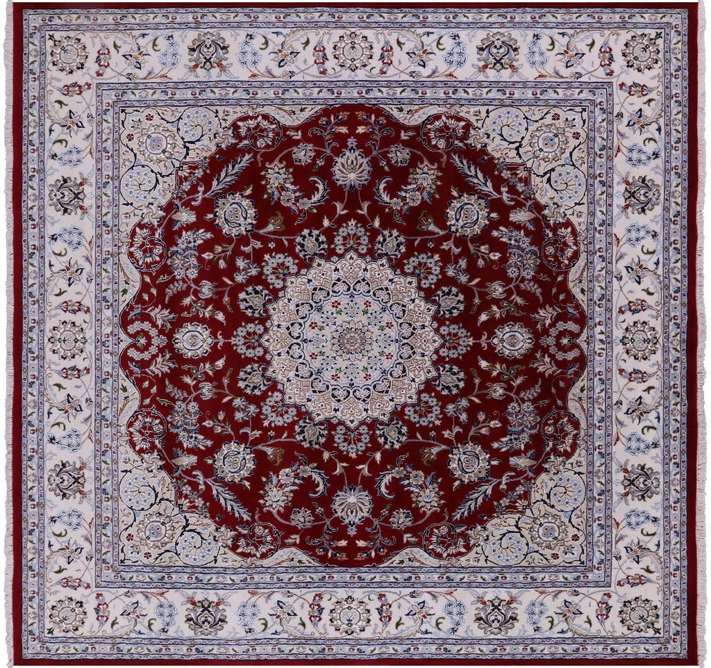 Square Persian Nain Handmade Wool & Silk Rug - Manhattan Rugs