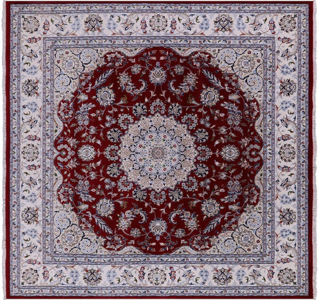 Square Persian Nain Handmade Wool & Silk Rug - Manhattan Rugs