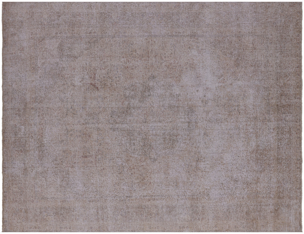 SUPER SALE Ivory 9' 7" X 12' 4" White Wash Persian Vintage Hand Knotted Wool Rug - Q4627