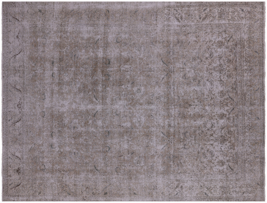 SUPER SALE Ivory 9' 5" X 12' 4" Persian Vintage Handmade White Wash Area Rug - Q4628