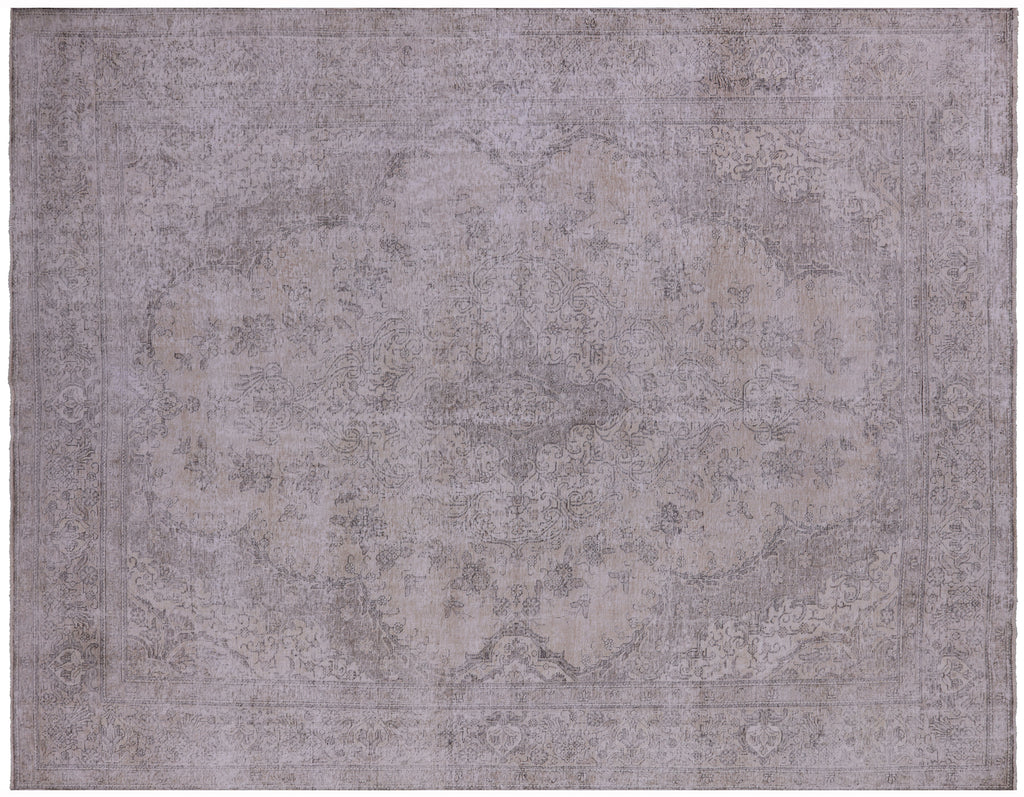 SUPER SALE Ivory 9' 6" X 12' 3" Persian Vintage White Wash Handmade Rug - Q4651