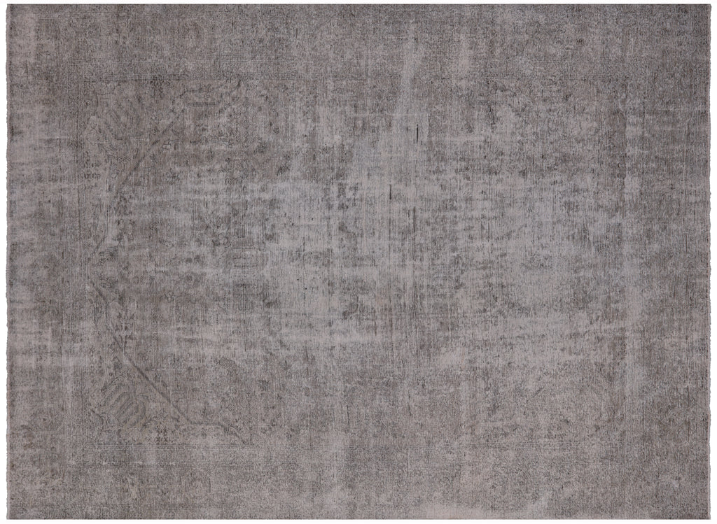 9' 4" X 12' 7" Persian Vintage White Wash Hand Knotted Rug - Q4674