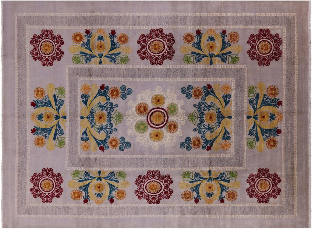 Wool & Silk Hand Knotted William Morris Rug - Manhattan Rugs