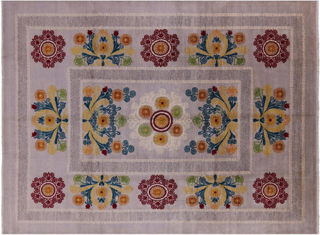 Wool & Silk Hand Knotted William Morris Rug - Manhattan Rugs