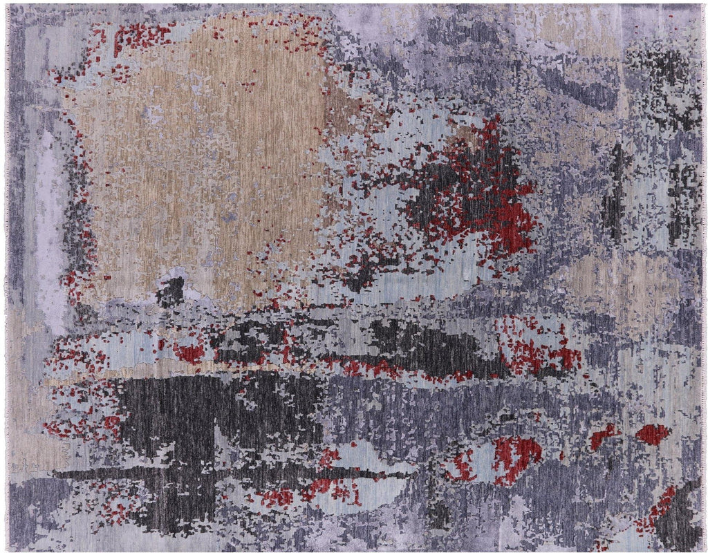 Contemporary Hand Knotted Wool & Silk Rug - Manhattan Rugs