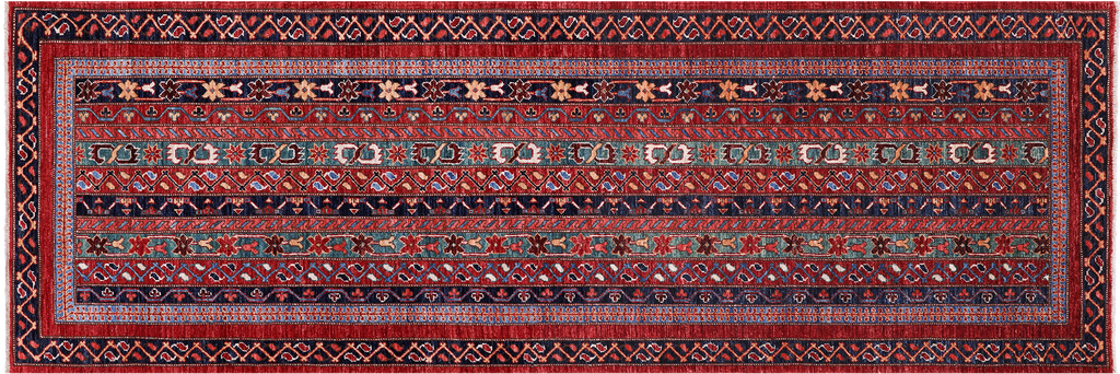 2' 8" X 8' 0" Persian Gabbeh Shall Hand-Knotted Wool Runner Rug - Q5154