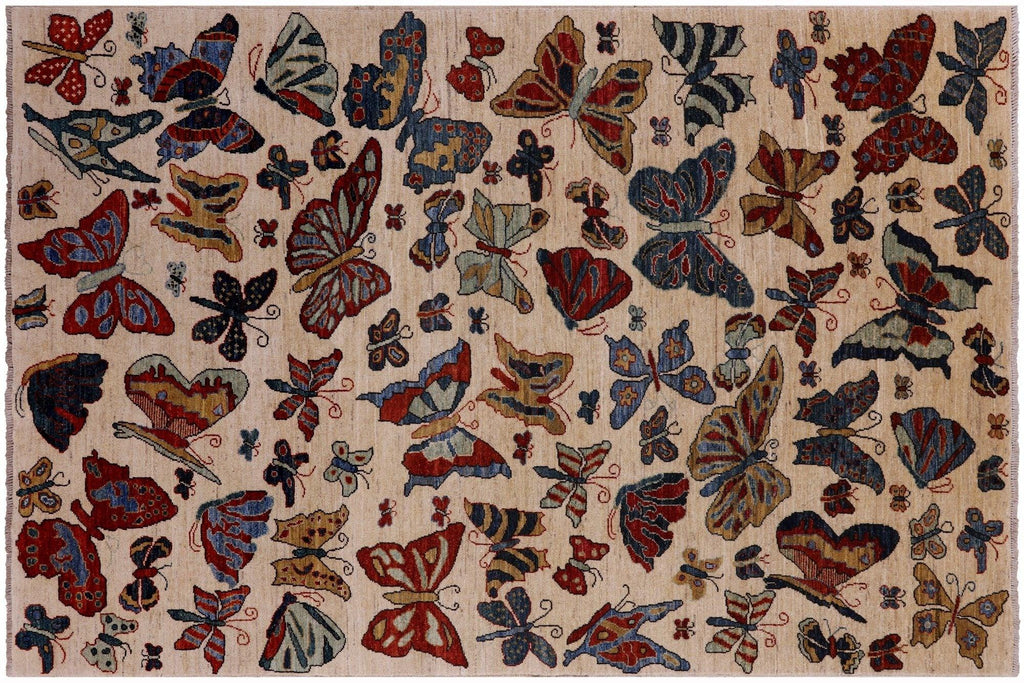 Butterflies Persian Gabbeh Hand-Knotted Rug - Manhattan Rugs
