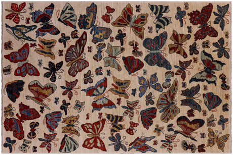 Butterflies Persian Gabbeh Hand-Knotted Rug - Manhattan Rugs