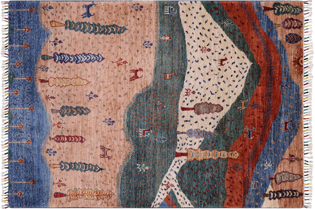 Tribal Persian Gabbeh Hand-Knotted Rug - Manhattan Rugs