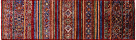 Hand-Knotted Khorjin Super Kazak Runner Rug - Manhattan Rugs