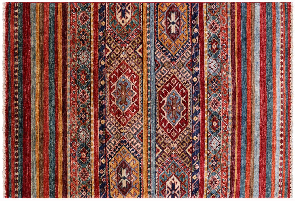 Hand-Knotted Khorjin Super Kazak Rug - Manhattan Rugs