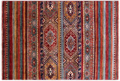 Hand-Knotted Khorjin Super Kazak Rug - Manhattan Rugs