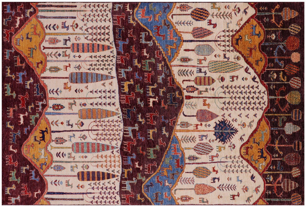 Hand-Knotted Tribal Persian Gabbeh Wool Rug - Manhattan Rugs