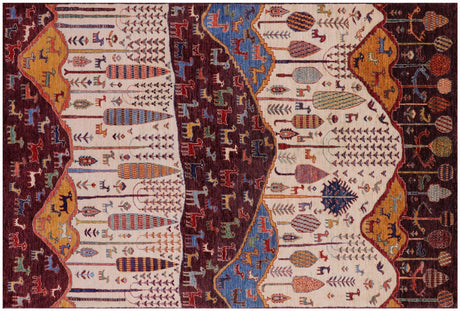 Hand-Knotted Tribal Persian Gabbeh Wool Rug - Manhattan Rugs