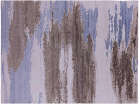 Modern Abstract Silk Hand Knotted Rug - Manhattan Rugs