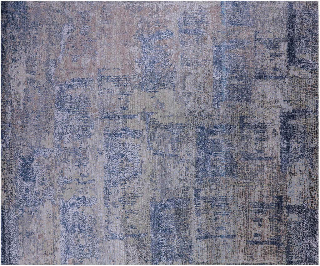 Abstract Wool & Silk Hand Knotted Rug - Manhattan Rugs