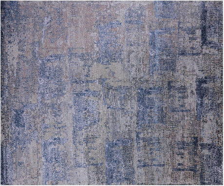 Abstract Wool & Silk Hand Knotted Rug - Manhattan Rugs