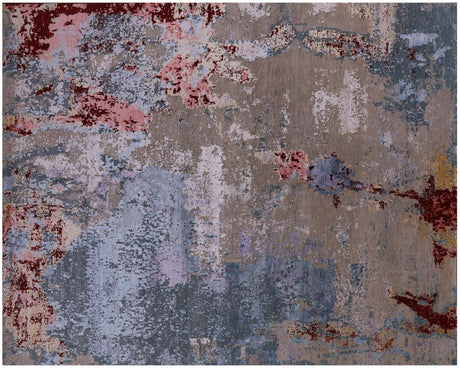 Handmade Abstract Wool & Silk Rug - Manhattan Rugs