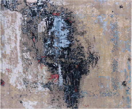 Abstract Hand Knotted Wool & Silk Rug - Manhattan Rugs