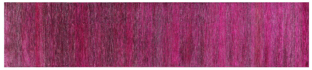 Runner Hand Knotted Gabbeh Savannah Grass Wool & Silk Rug - Manhattan Rugs