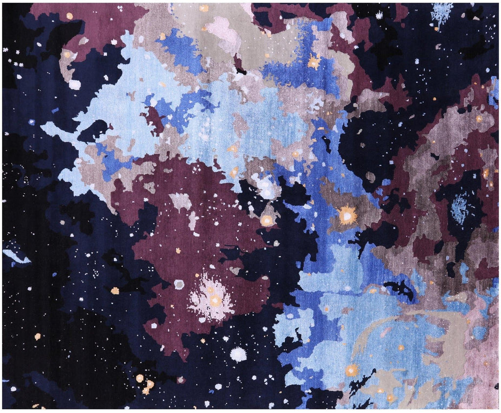 Abstract Wool & Silk Hand Knotted Rug - Manhattan Rugs