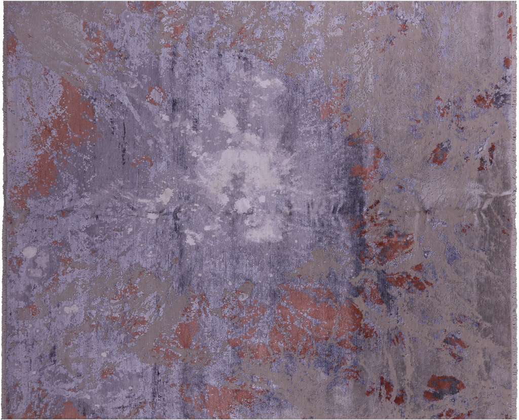 SUPER SALE 8' 0" X 9' 10" Handmade Wool & Silk Abstract Area Rug - Q6169