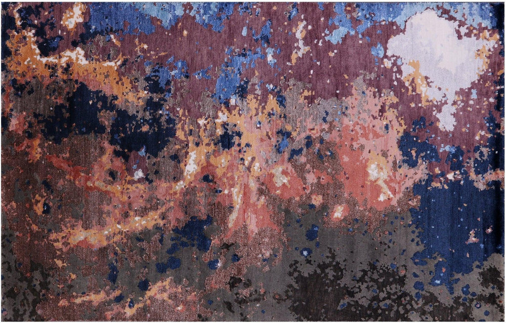 Abstract Wool & Silk Hand Knotted Rug - Manhattan Rugs