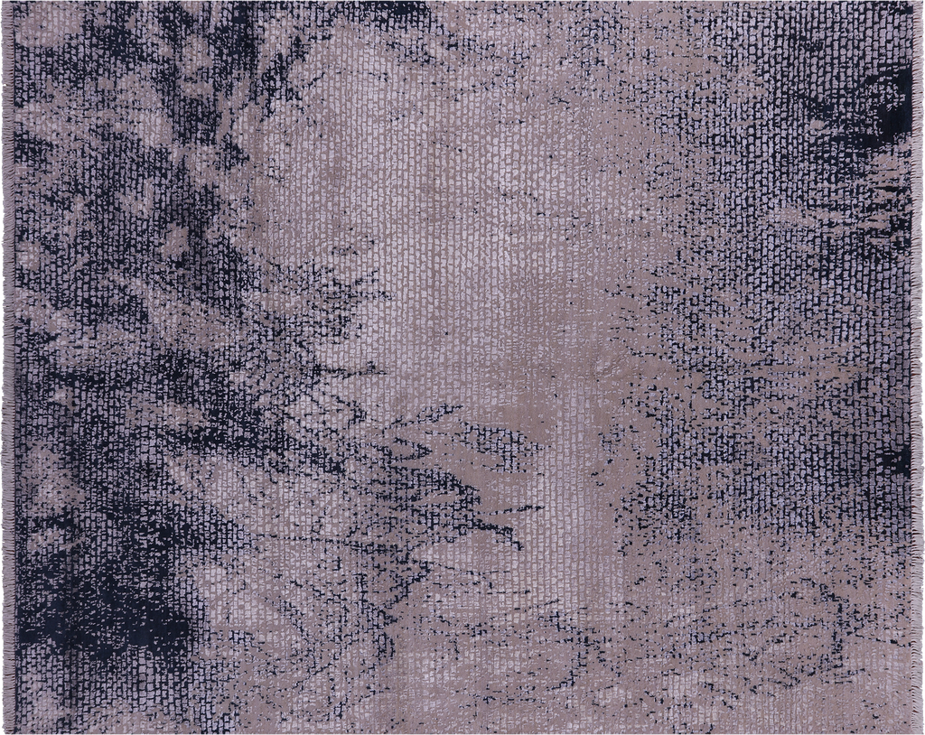 8' 1" X 10' 1" Abstract Hand Knotted Wool & Silk Rug - Q6174