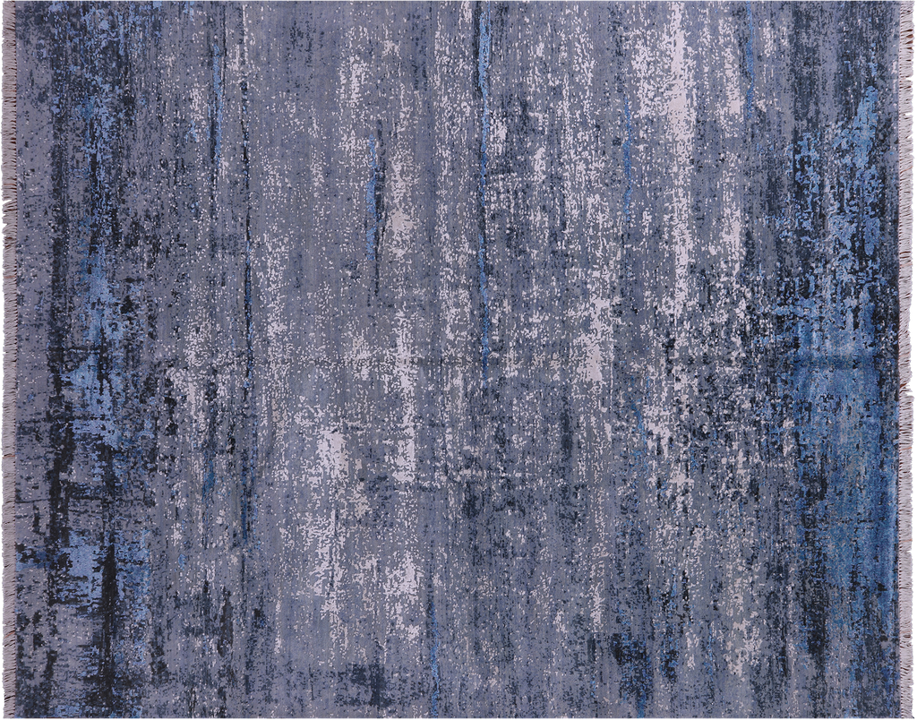 Wool & Silk Abstract Hand Knotted Rug 8' 1" X 10' 1" - Q6177